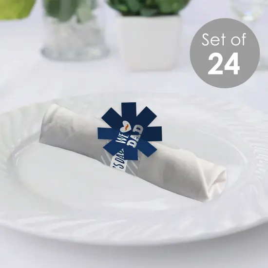 Big Dot of Happiness Happy Father's Day - We Love Dad Party Paper Napkin Holder - Napkin Rings - Set of 24 {3}