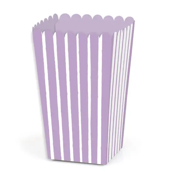 Big Dot of Happiness Purple Stripes - Simple Party Favor Popcorn Treat Boxes - Set of 12 {1}