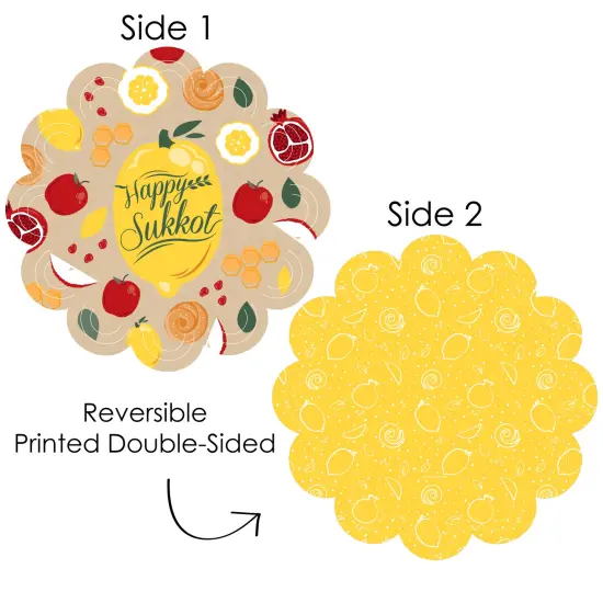 Big Dot of Happiness Sukkot - Sukkah Jewish Holiday Round Table Decorations - Paper Chargers - Place Setting For 12 {4}