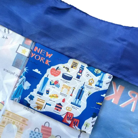 Wrapables Large & Small Allybag Foldable & Lightweight Reusable Grocery Bags (Set of 2) New York {3}