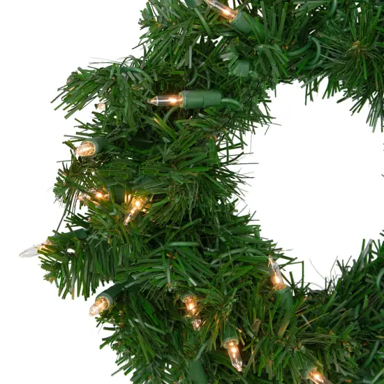 Northlight Pre-Lit Artificial Deluxe Windsor Pine Christmas Wreath - 12" - Clear Lights Green {3}