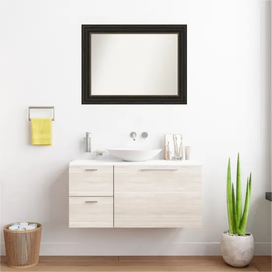 Accent Bronze Non-Beveled Custom Framed Bathroom Vanity Wall Mirror {1}