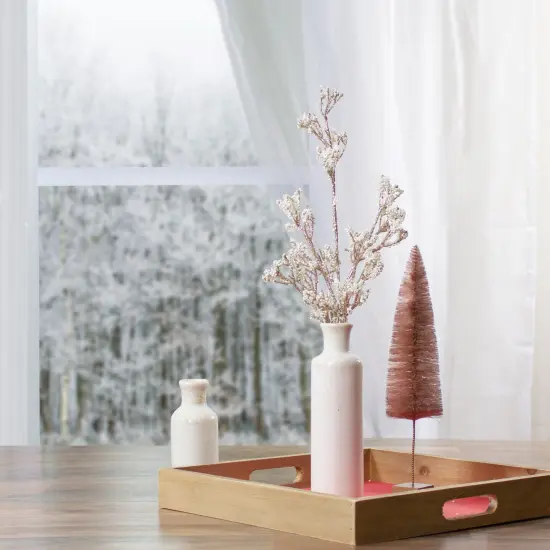 Northlight 30" Artificial White and Champagne Gold Beaded Twig Christmas Spray {3}