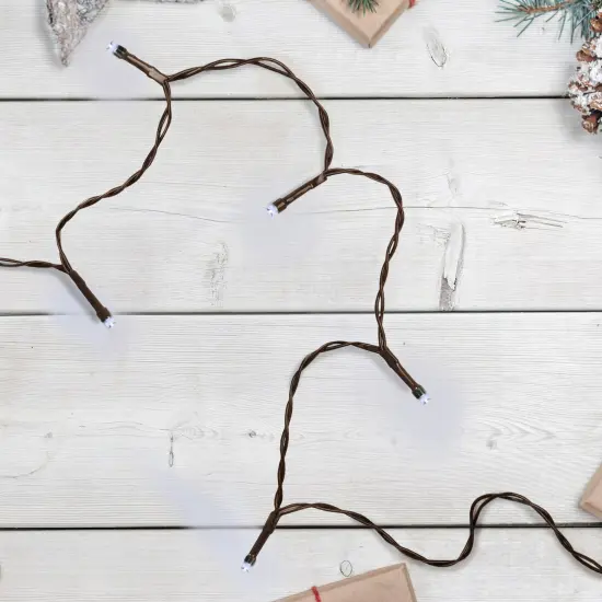 Northlight Wide Angle LED Christmas Lights - Pure White - 3' Brown Wire - 10ct {3}