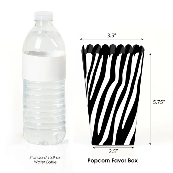 Big Dot of Happiness Zebra Print - Safari Party Favor Popcorn Treat Boxes - Set of 12 {3}