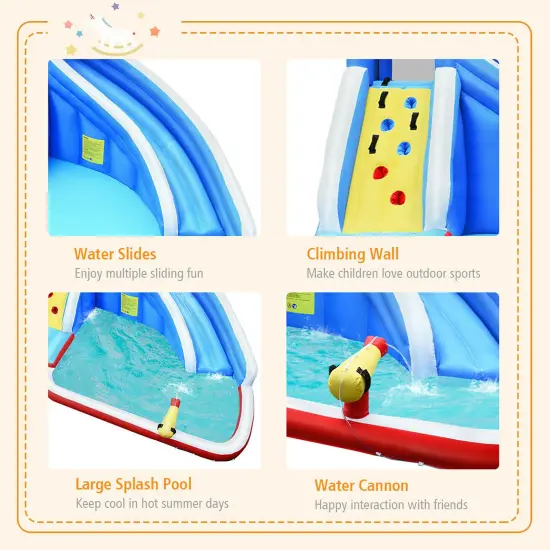 Costway Inflatable Water Slide Animal Shaped Bounce House Castle Splash Water Pool without Blower {6}