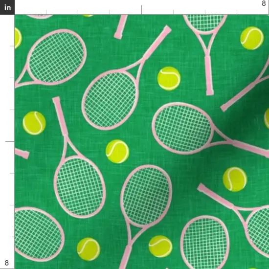 Various Fabrics by the Yard or Fat Quarter Tennis Ball Sports Preppy Racquet Tennis Racket Custom Printed Fabric by Spoonflower {4}