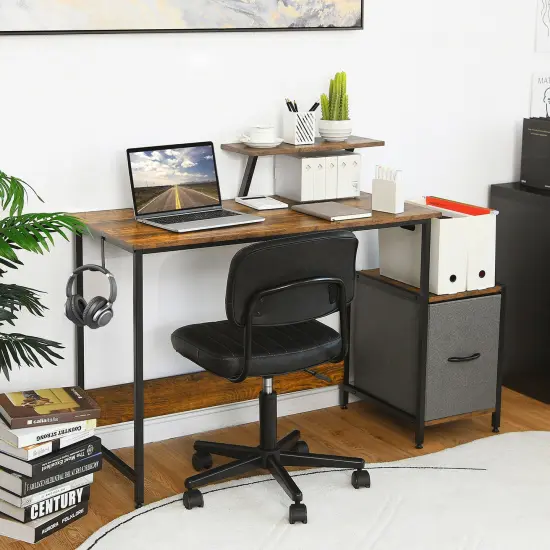 Costway Computer Desk Writing Workstation Home Office w/ Movable Storage Rack & Shelf {3}