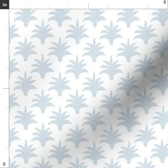 Various Fabrics by the Yard or Fat Quarter Traditional Palm Botanical Soft Blue On White Small Scale Custom Printed Fabric by Spoonflower {4}