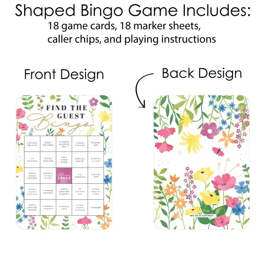 Big Dot of Happiness Wildflowers Bride - Find the Guest Bingo Cards and Markers - Boho Floral Bridal Shower and Wedding Party Bingo Game - Set of 18 {4}