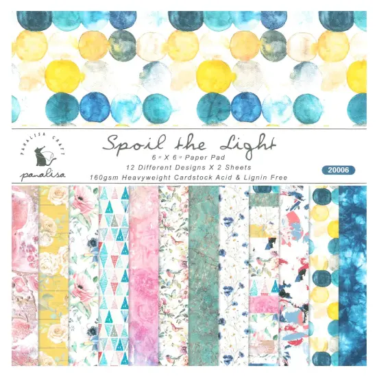 Wrapables 6x6 Decorative Single-Sided Scrapbook Paper for Arts & Crafts Projects, Scrapbooking, Card-Making Colorful Floral {2}