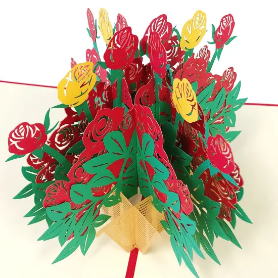 Wrapables (Set of 4) 3D Pop-Up Greeting Cards for Birthday, Thank you, Anniversary, Wedding, Holidays {8}