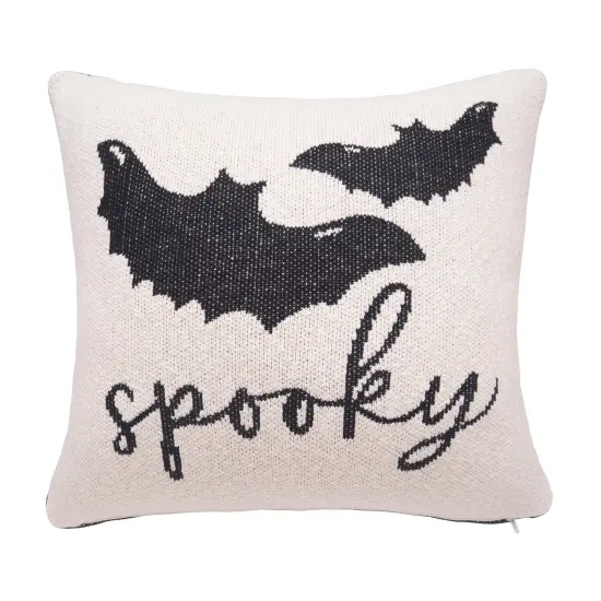 Bats Reversible Halloween Knitted Pillow, 20" x 20" {3}
