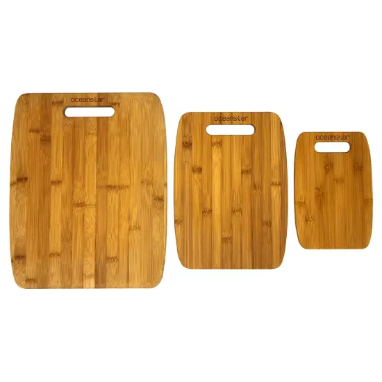 Oceanstar 3-Piece Bamboo Cutting Board Set Brown {4}