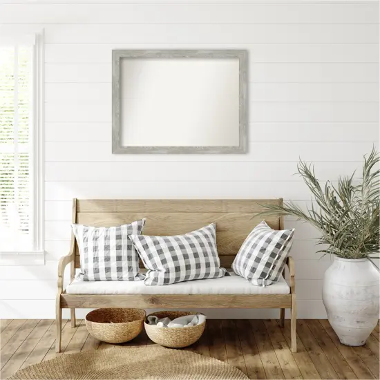 Dove Greywash Narrow Non-Beveled Custom Framed Bathroom Vanity Wall Mirror {3}