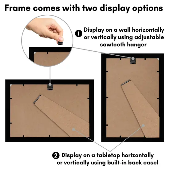 Americanflat Gallery Picture Frame - Photo Frame for Wall Decor - Shatter Resistant Glass - Adjustable Hanging Hardware - Includes Easel for Tabletop Display {6}