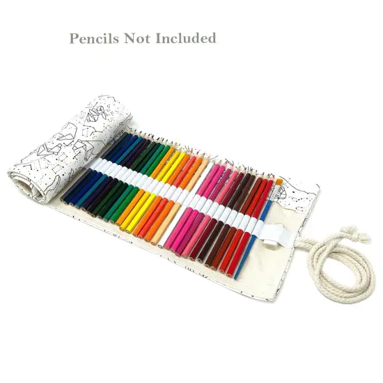 Wrapables Pencil Roll Organizer, Colored Pencil Wrap Pouch (72 slots) Galactic Animals {4}