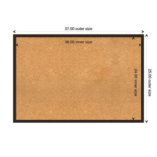 Carlisle Narrow Wood Framed Corkboard, Natural Cork Carlisle Espresso {3}
