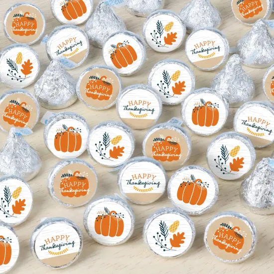 Big Dot of Happiness Happy Thanksgiving - Fall Harvest Party Small Round Candy Stickers - Party Favor Labels - 324 Count {1}