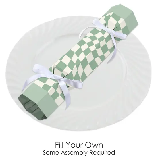 Big Dot of Happiness Sage Green Checkered Party - No Snap Party Table Favors - DIY Cracker Boxes - Set of 12 {3}