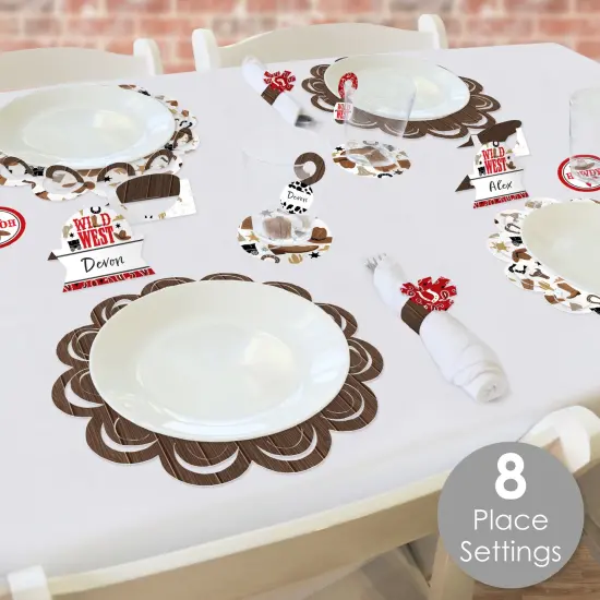 Big Dot of Happiness Western Hoedown - Wild West Cowboy Party Paper Charger & Table Decorations Chargerific Kit for 8 {3}