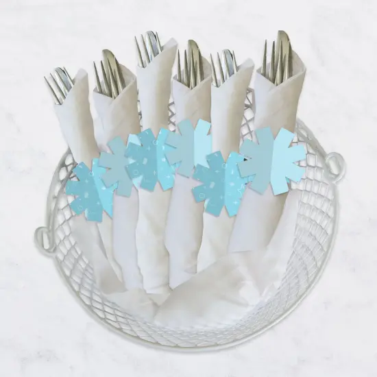 Big Dot of Happiness Blue Confetti Stars - Simple Party Paper Napkin Holder - Napkin Rings - Set of 24 {4}