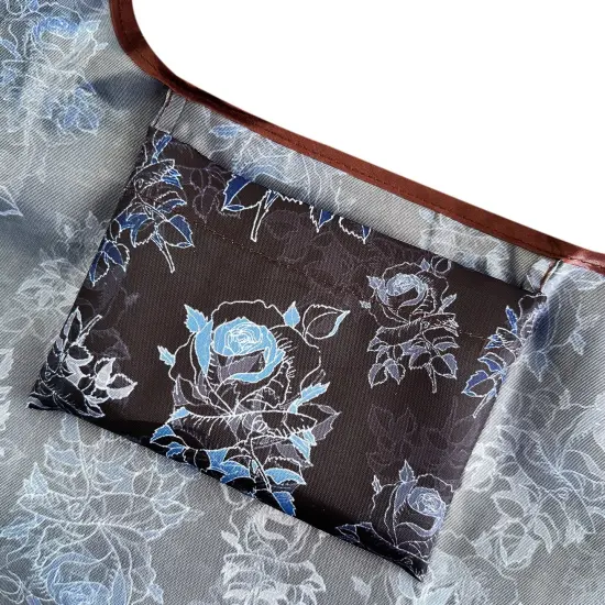 Wrapables Large & Small Foldable Tote Nylon Reusable Grocery Bags, Set of 2 Black Rose Shadow {4}