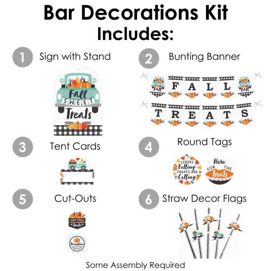 Big Dot of Happiness Happy Fall Truck - DIY Harvest Pumpkin Party Fall Treats Signs - Snack Bar Decorations Kit - 50 Pieces {4}