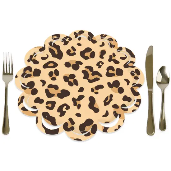 Big Dot of Happiness Leopard Print - Cheetah Party Round Table Decorations - Paper Chargers - Place Setting For 12 {1}