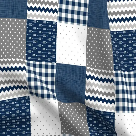 Various Fabrics by the Yard or Fat Quarter Blue Cheater Quilt Plaid Chevron Patchwork Arrows Dots Check Custom Printed Fabric by Spoonflower {5}