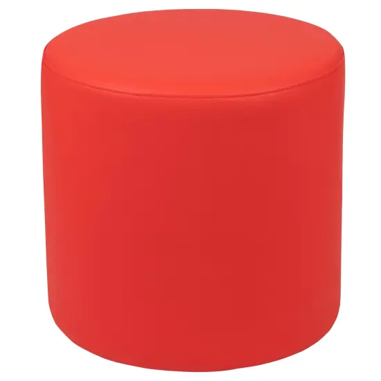 Emma and Oliver 18"H Soft Seating Flexible Circle Backless Chair for Classrooms and Common Spaces Red {2}