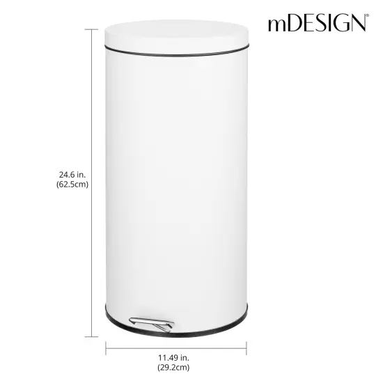 mDesign Round Step Trash Can Garbage Bin, Removable Liner {2}