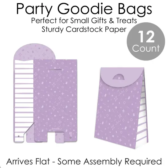 Big Dot of Happiness Purple Confetti Stars - Simple Gift Favor Bags - Party Goodie Boxes - Set of 12 {7}