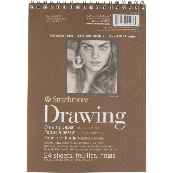 Strathmore Medium Drawing Spiral Paper Pad 6"X8"-24 Sheets {1}
