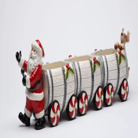 Ceramic Christmas Santa Train Box With Salt & Pepper ( 5 Pcs Set ), Home D&eacute;cor, Gift for Her, Gift for Mom, Kitchen D&eacute;cor, Christmas D&eacute;cor {3}