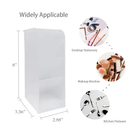 Wrapables Pen Organizer with 4 Compartments Desk Storage Organizer for Home, Office, Work Large (2pcs) / Clear {2}