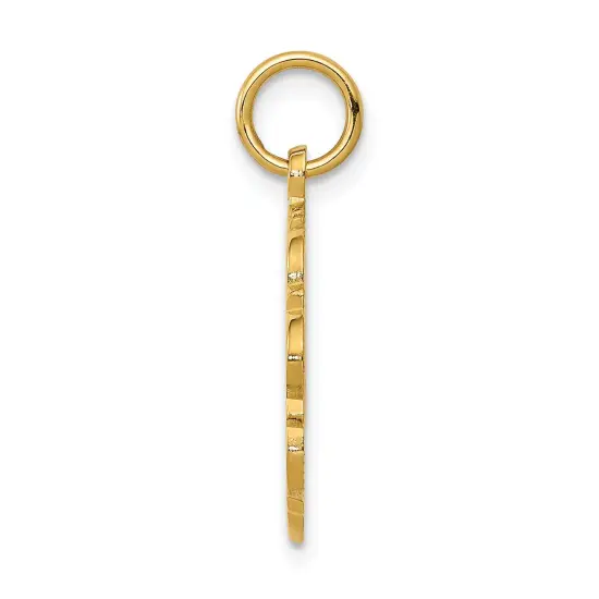 14K Gold Bride & Groom Charm Wedding Marriage Pendant Jewerly 23mm x 15mm {3}