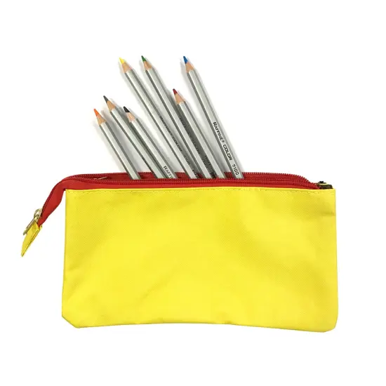 Wrapables Three Layer Multifunctional Pencil Case Cosmetic Bag Yellow {4}
