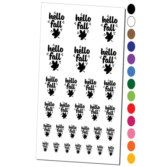 Hello Fall Temporary Tattoo Water Resistant Fake Body Art Set Collection Purple {1}