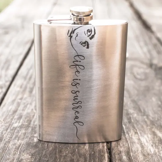 8oz Life is Surreal Stainless Steel Flask {2}