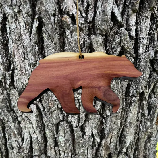 CEDAR Bear Silhouette - Cedar Ornament {4}