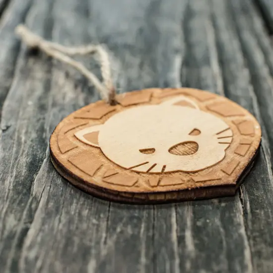 Ornament - Cute Lion - Raw Wood 3x2in {3}