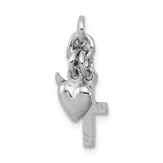 Sterling Silver Faith Hope & Charity Charm Jewerly 16mm x 13mm {3}