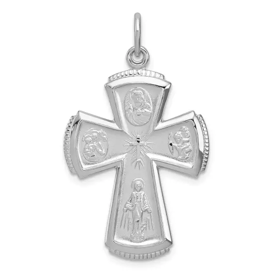 Sterling Silver Cross Charm Jewerly 35mm x 22mm {1}