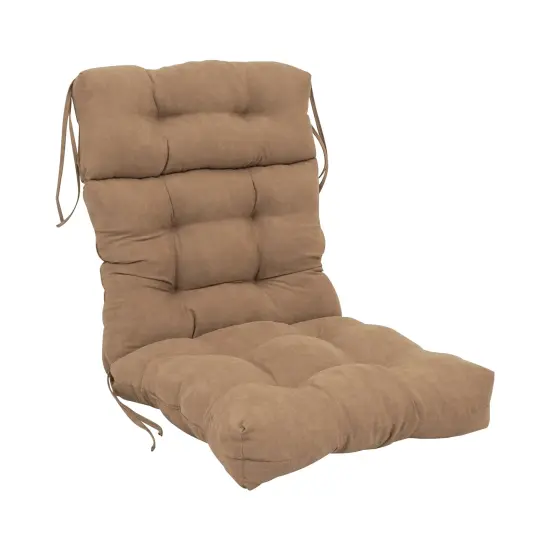 22-inch by 45-inch Solid Microsuede Tufted Chair Cushion Tan-Color {1}