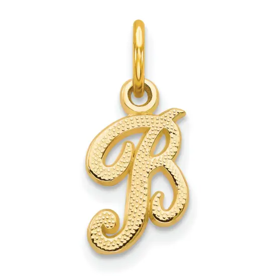 10K Yellow Gold Initial B Charm Letter Jewelry New 15 X 11mm {1}