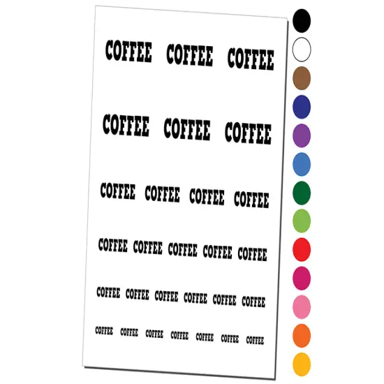 Coffee Fun Text Temporary Tattoo Water Resistant Fake Body Art Set Collection Hot Pink {1}