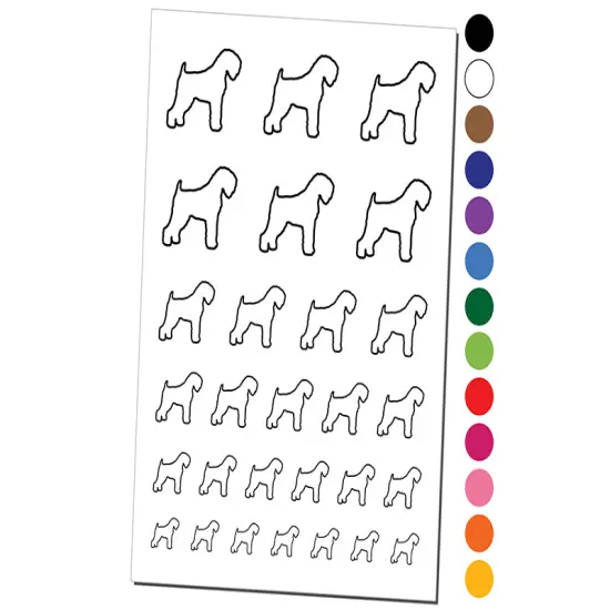 Black Russian Terrier Chornyi Dog Outline Temporary Tattoo Water Resistant Fake Body Art Set Collection Orange {1}