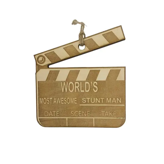 Worlds most awesome Stunt man - Ornament Raw Wood {1}