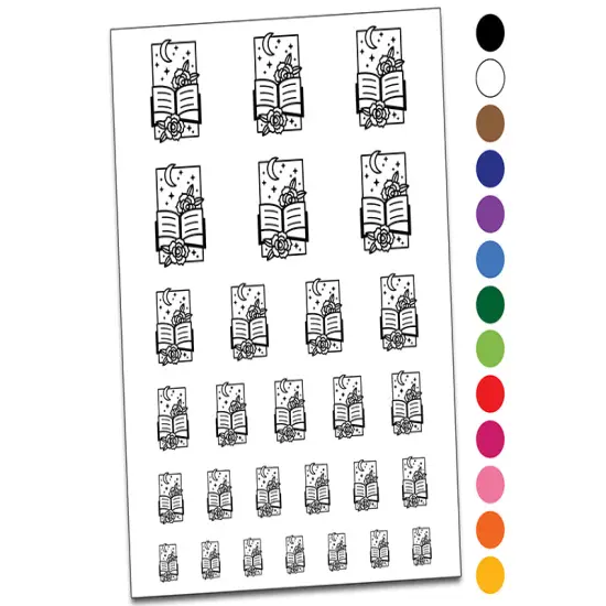 Book of Magic Temporary Tattoo Water Resistant Fake Body Art Set Collection Dark Blue {1}